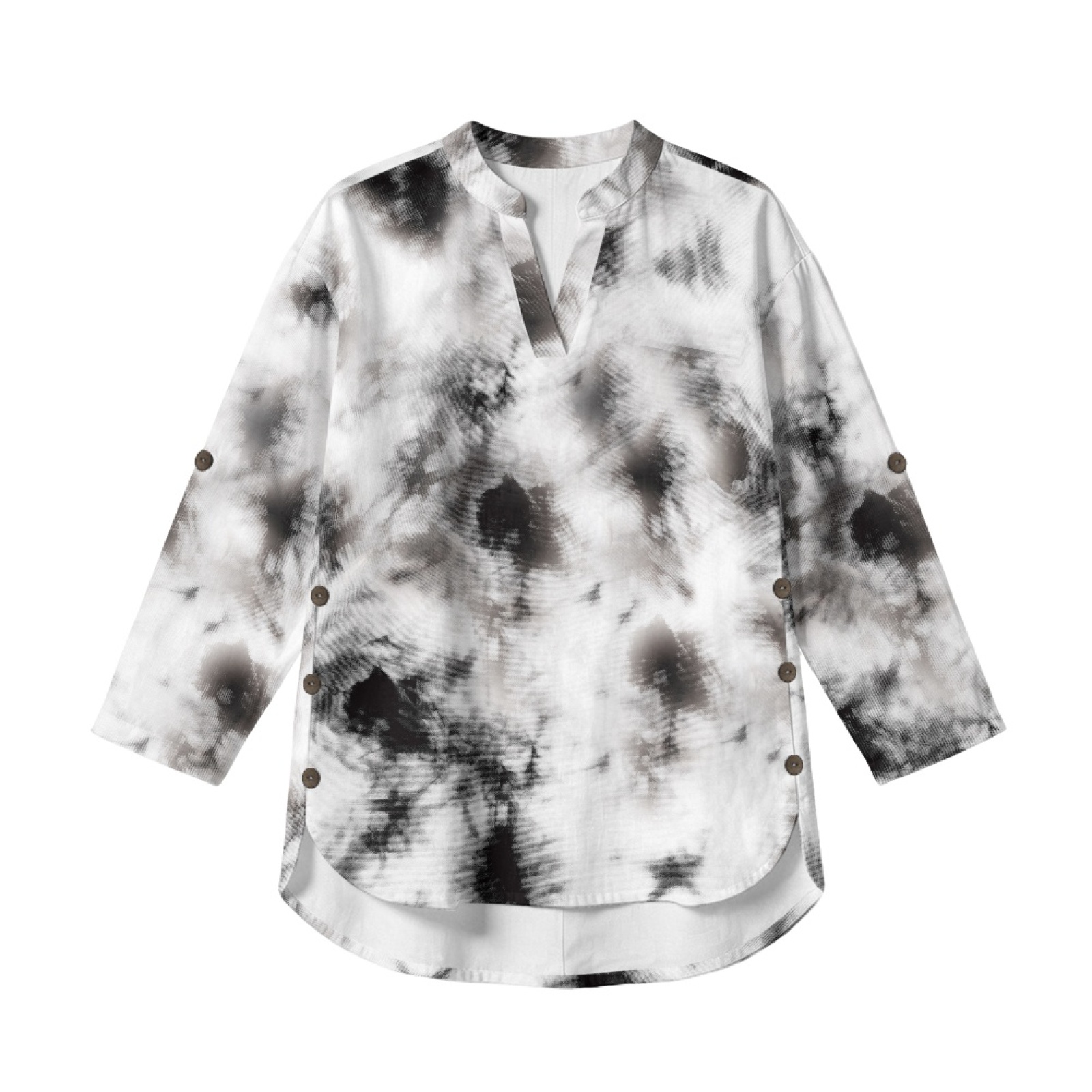 Linen Shirt Breathable - INSTANTARTS Kemeja Linen Wanita Kerah V