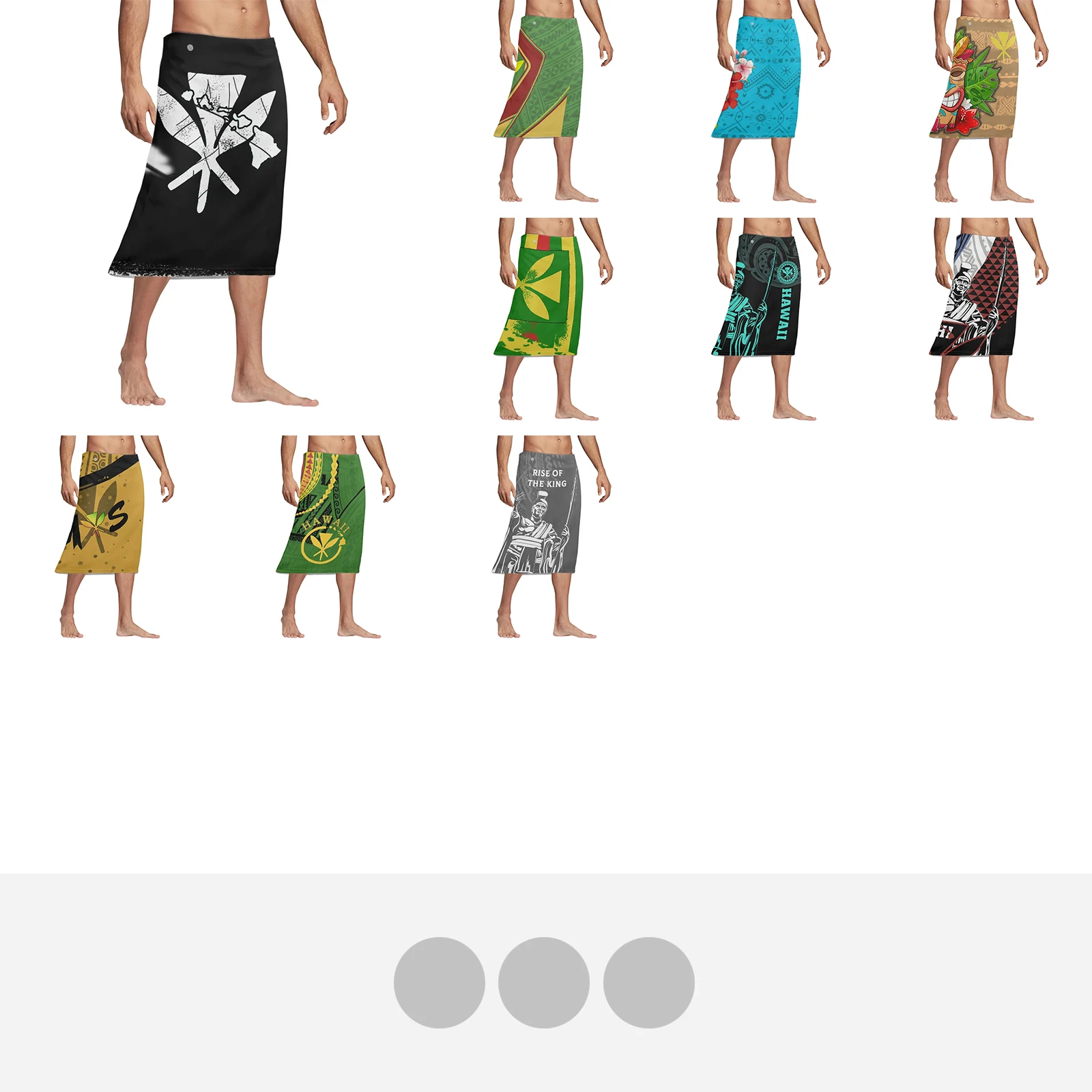 Sarong Men Wrap - Cetakan tato suku Polinesia, naik pakaian