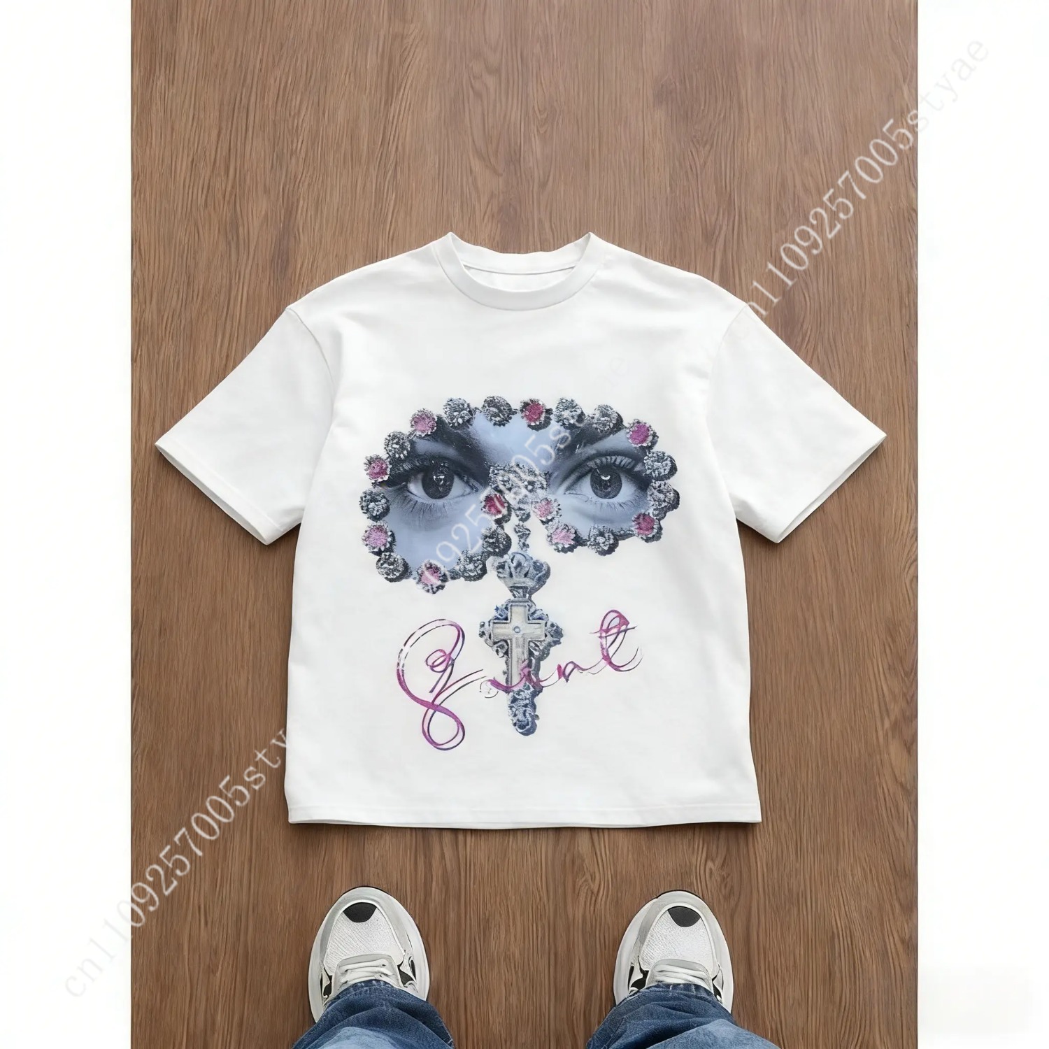 Tee Graphic Print - Kaos Pria Longgar Bermotif Grafis, Gaya