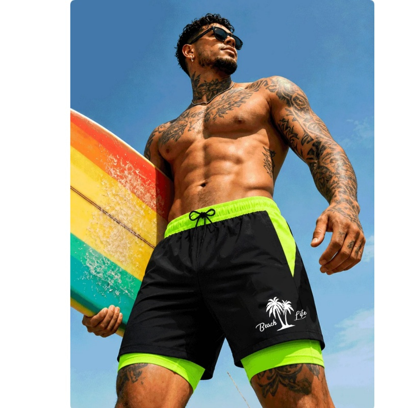 Trunks Board Surf - Celana Renang Pria Motif Pohon Palem,