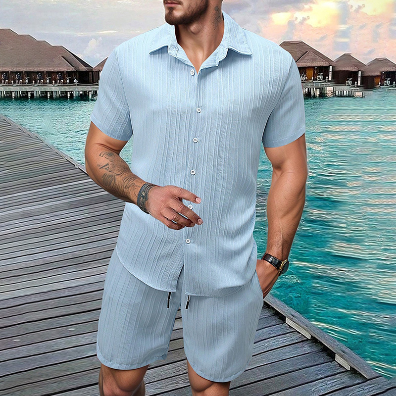 Shirt Camp Collar - Setelan Kemeja Lengan Pendek Kerah Lipat