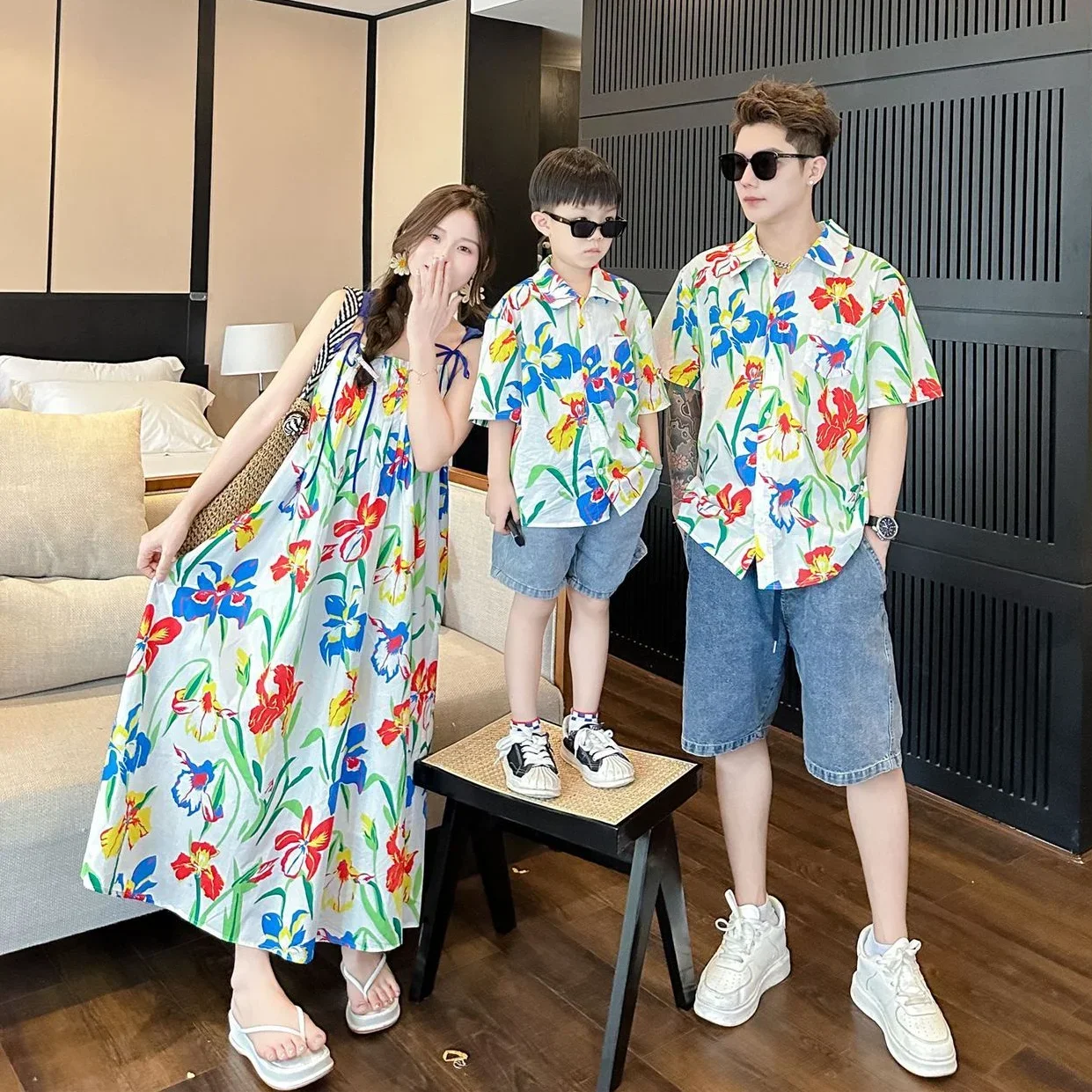 Resort Shirt Floral - Baju liburan Korea baju gadis resor