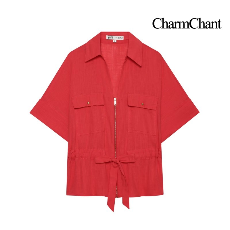 CHARMCHANT Setelan Dua Potong  - Short Linen Drawstring ulasan dan harga