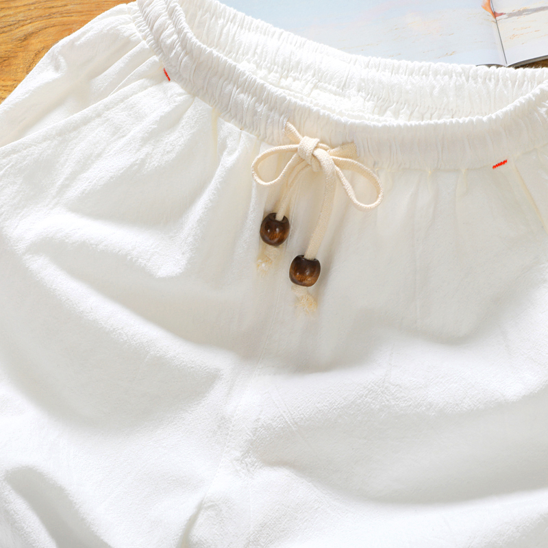 Merek Pria Musim Panas Fashion - Short Linen Drawstring ulasan dan harga
