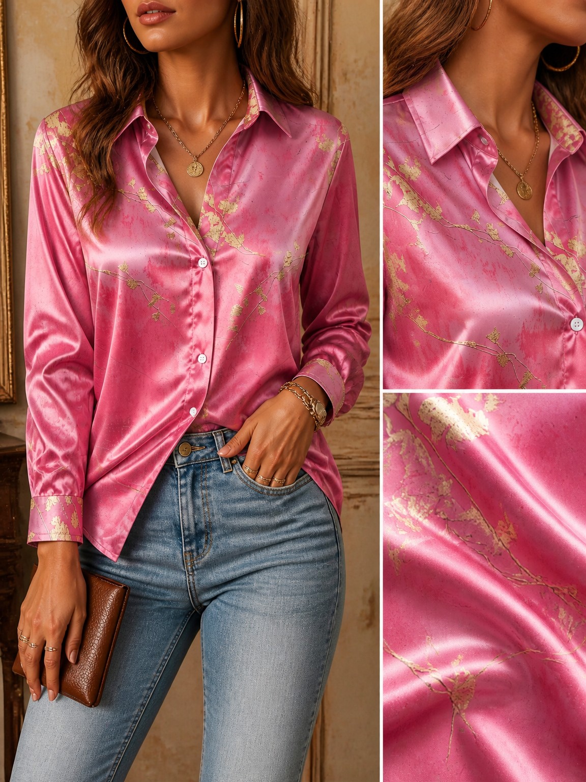 Atasan Kardigan Kancing Kerah  - Resort Shirt Floral ulasan dan harga
