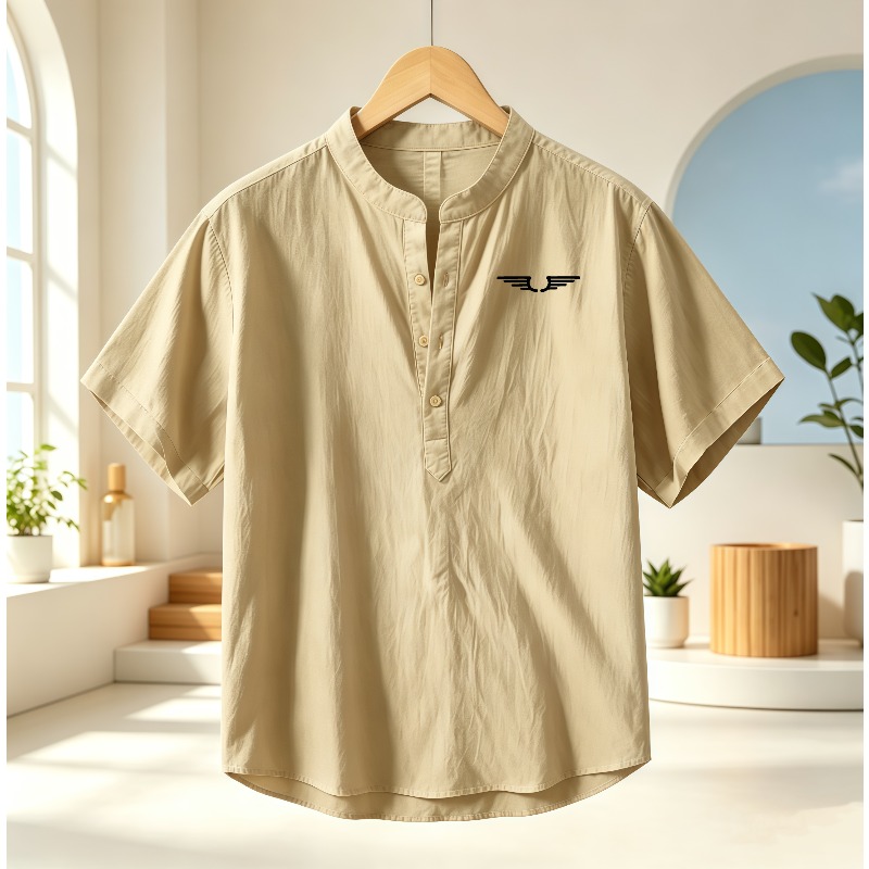 Kemeja pria berbahan katun dan - Linen Shirt Breathable ulasan dan harga