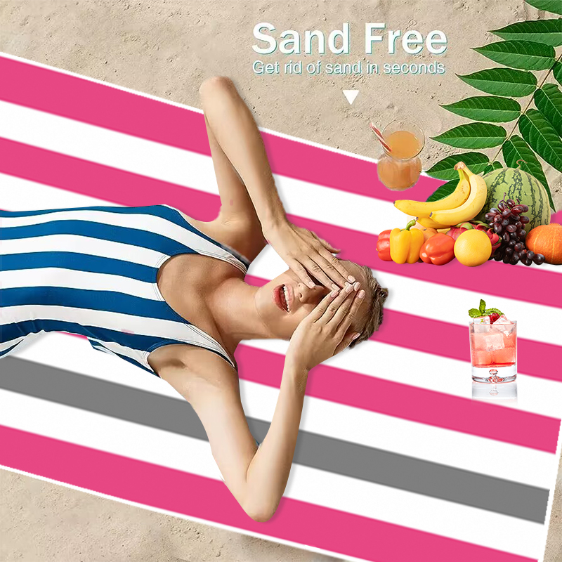 Handuk Pantai Bergaris Cerah U - Beach Towel Large ulasan dan harga