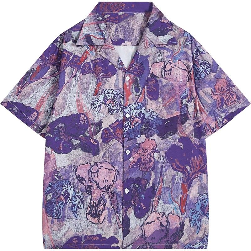 Kemeja Lengan Pendek Unisex Ke - Resort Shirt Floral ulasan dan harga