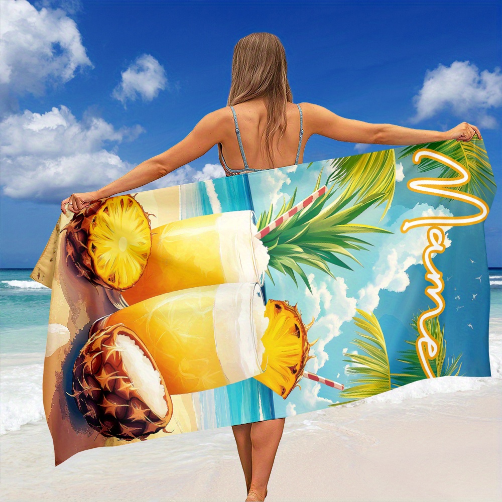 1pc Handuk Pantai Custom Nama/ - Beach Towel Large ulasan dan harga