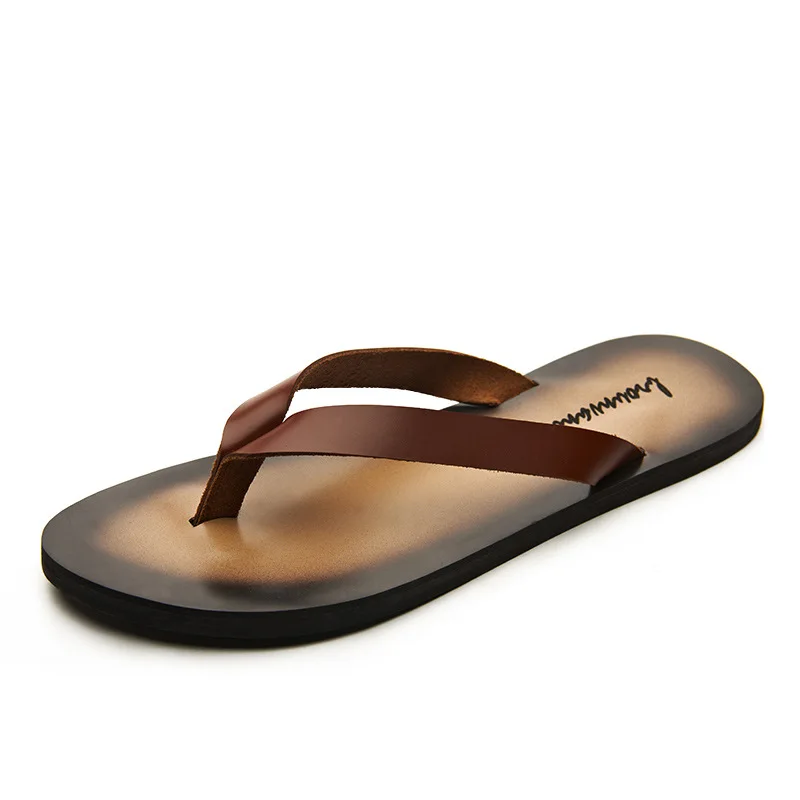 Sandal Pria Kulit Asli Klasik  - Flip Flop Leather Men ulasan dan harga