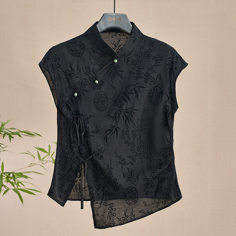 Kemeja tipis Retro atasan Cheo - Shirt Camp Collar ulasan dan harga