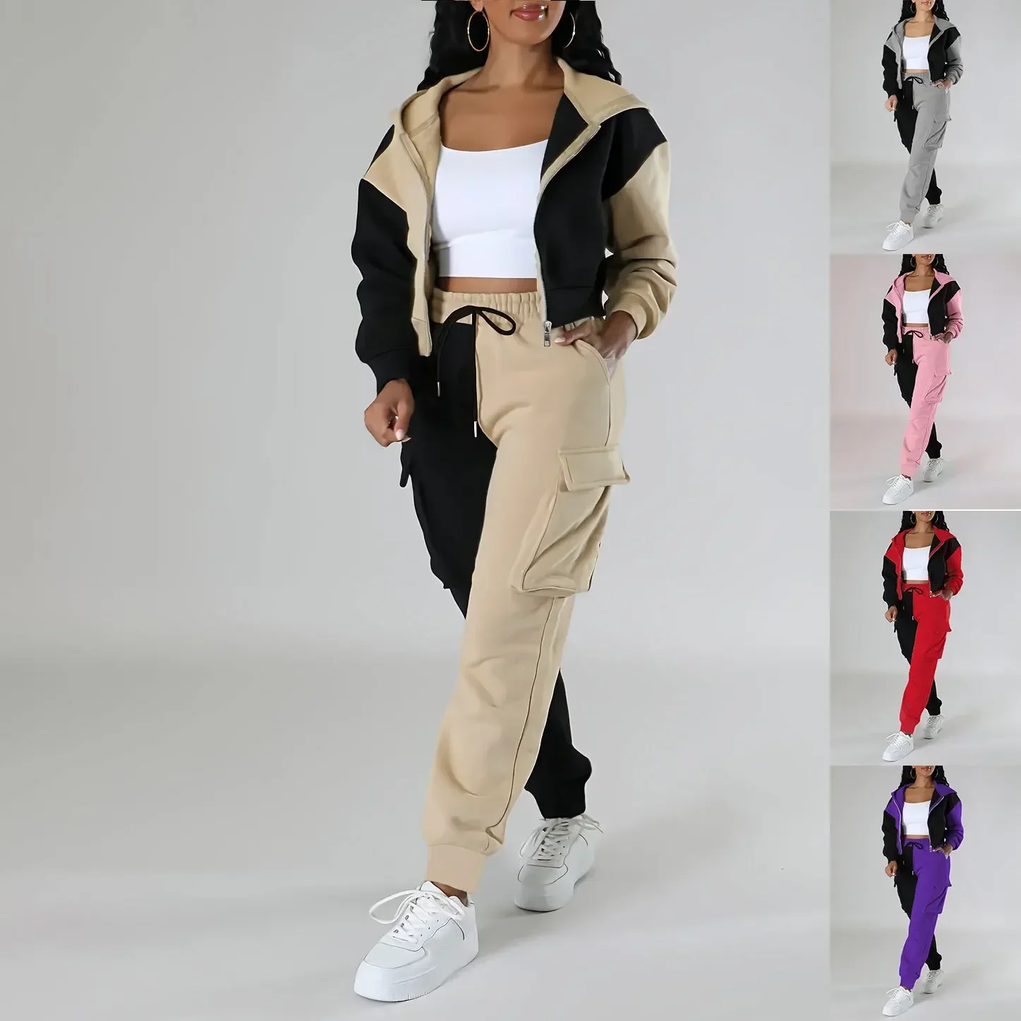 Setelan wanita Hoodie, setelan - Short Linen Drawstring ulasan dan harga
