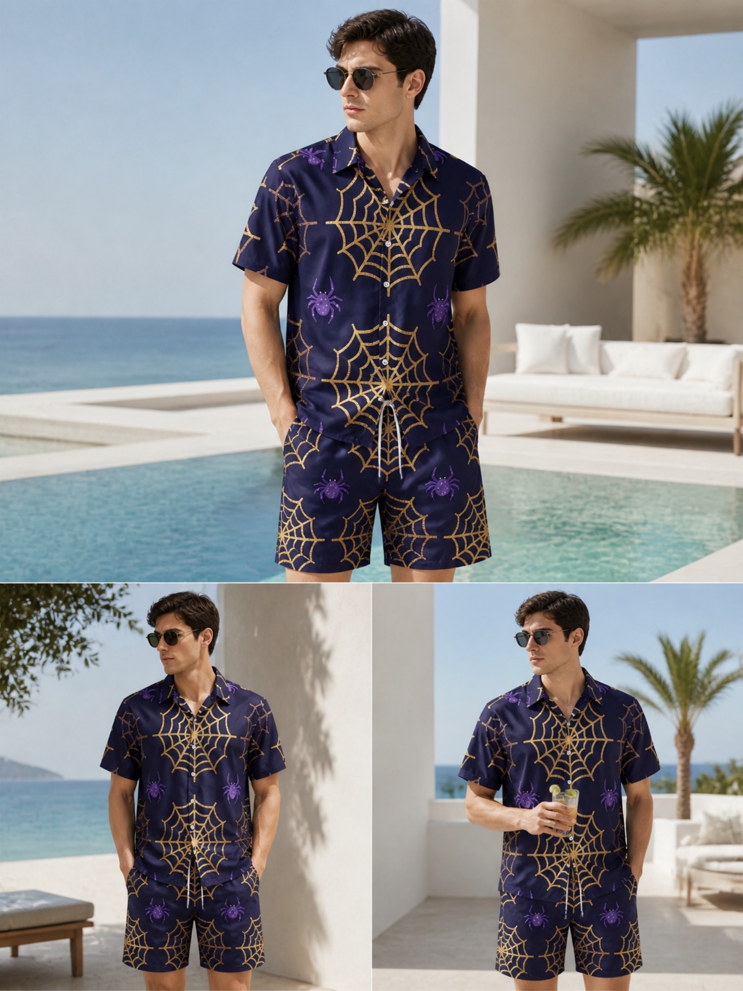 Setelan Kemeja Polo Lengan Pen - Resort Shirt Floral ulasan dan harga