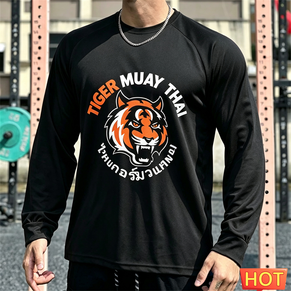 Kaos Lengan Panjang Pria Muay  - Tee Graphic Print ulasan dan harga