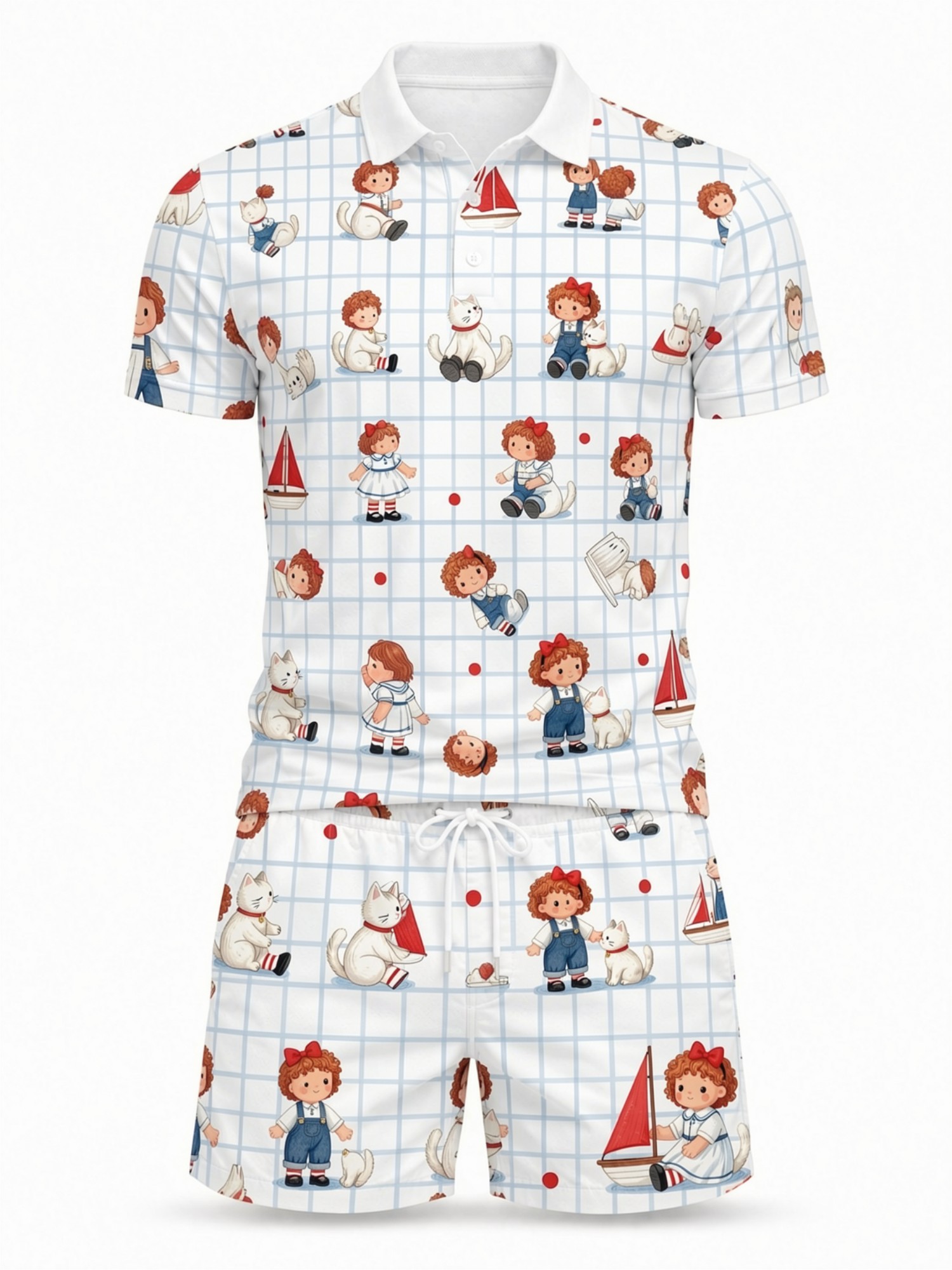 Setelan Kaos Polo Lengan Pende - Resort Shirt Floral ulasan dan harga